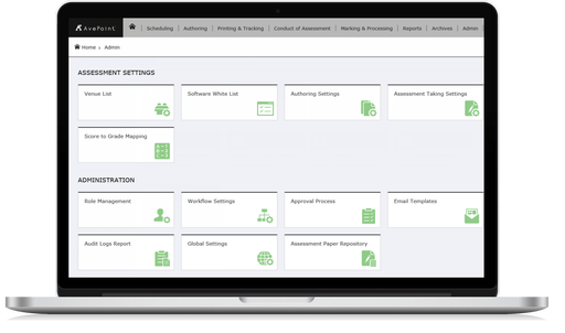 Learning management system admin computer