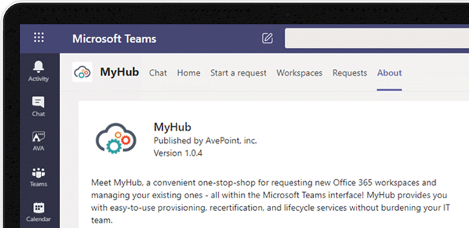 Try MyHub by AvePoint today and simplify your management of Microsoft 365