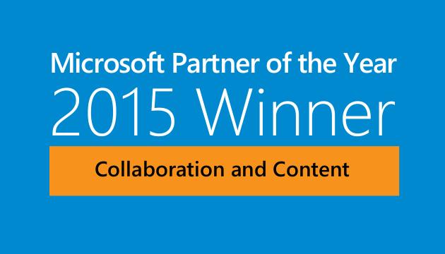 Microsoft Partner of the Year 2015 winner